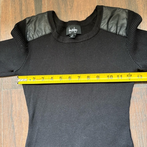 By & By Black Long Sleeve Ribbed Sweater Dress Size Small - Picture 2 of 6
